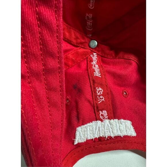 Embroidered Coca-Cola Red Baseball Hat Cap One Sz Youth Adjustable Strap Atlanta - Picture 4 of 7